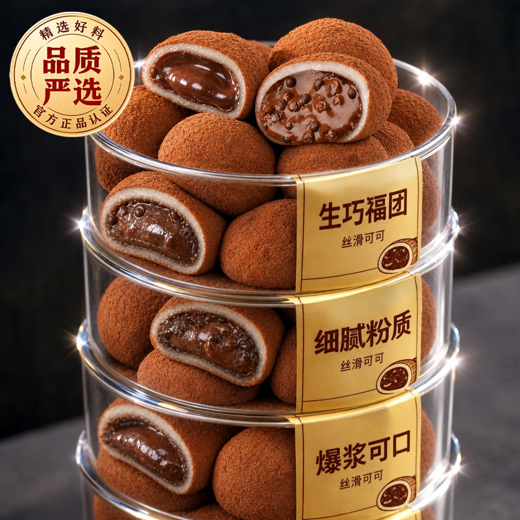上行斋和风生巧福团官方旗舰店超大巧克力夹心大福糕点雪媚娘零食图片