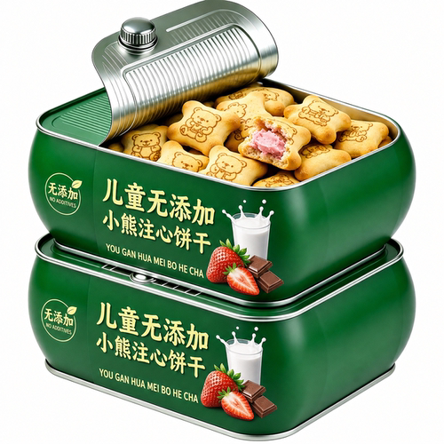 小熊注心饼干儿童零食旗舰店夹心饼干正品巧克力草莓夹心饼干零食