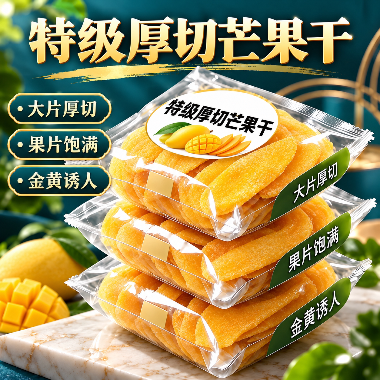 芒果干精选大片鲜芒天然水果干独立小包装果脯蜜饯零食官方旗舰店