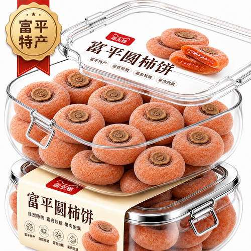 【头茬新货】富平圆柿饼吊新鲜头茬老树柿子柿饼流心霜降正宗糖心