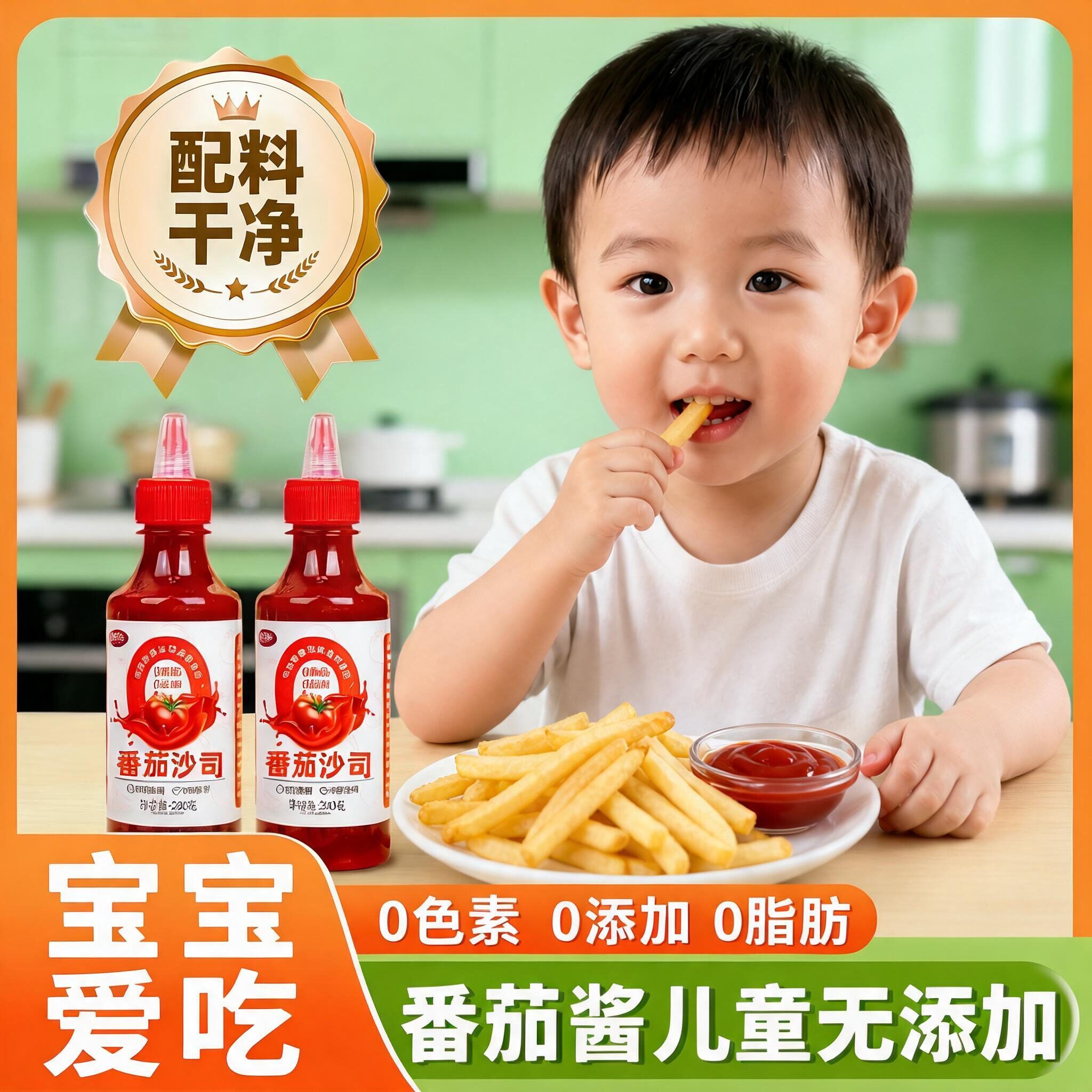 正品番茄酱儿童无添加商用0添加宝宝无糖官方旗舰店沙拉酱