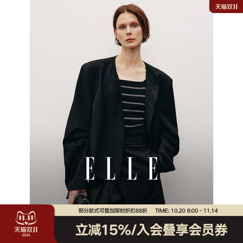 黑色短外套line宽松法式