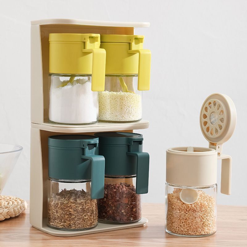 三谷里调料盒防潮密封家用调味罐大容量盐罐玻璃厨房调料盒子套装