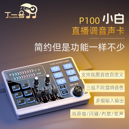 丁一号P100直播声卡设备套装抖音主播网红手机电脑声卡唱歌耳返