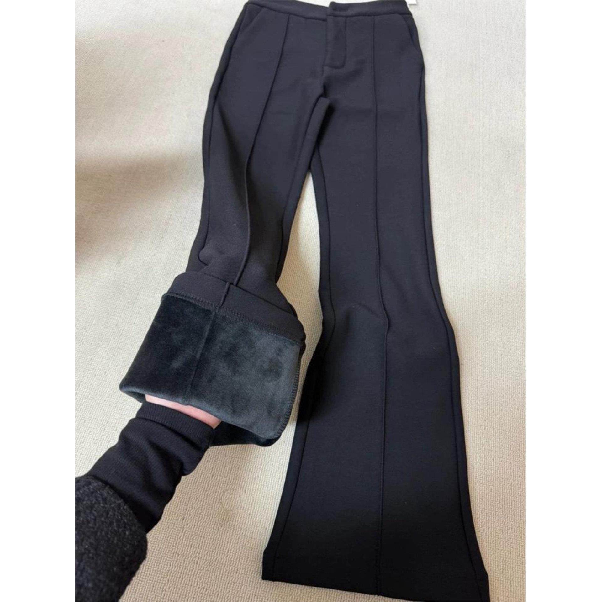 不臃肿！加绒西装裤女秋冬加厚马蹄裤一体绒黑色显瘦微喇裤保暖裤,女士内衣/男士内衣/家居服,保暖裤,淘宝优惠券,粉丝福利购,淘宝优惠卷