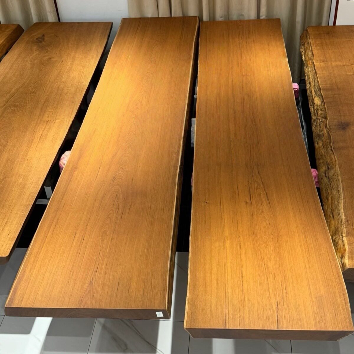 缅甸柚木金丝楠木实木整板茶桌
