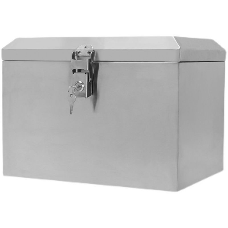 新不锈钢尾箱摩托车工具箱后备箱电动车踏板大容量储物箱通用加i.