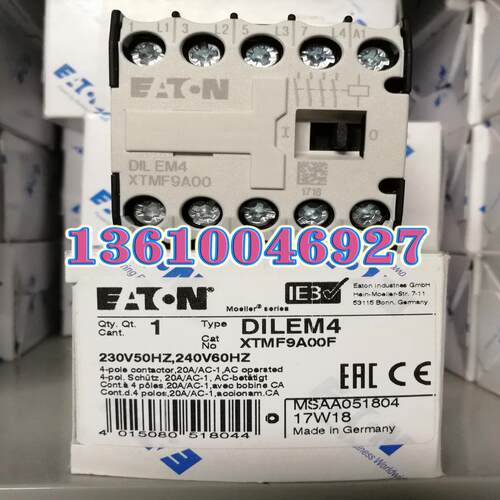 EATON DILEM4(230V50HZ，240V60HZ) 小型接触器议价