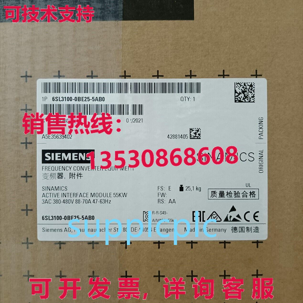 原装供应Siemens S120AIM intering line module 6SL3100-0BE25-5