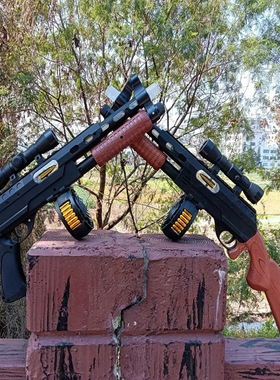 创利达M870来福电动八音灯光声音振动旋转弹鼓狙击抢模型儿童玩具