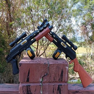 创利达M870来福电动八音灯光声音振动旋转弹鼓狙击抢模型儿童玩具