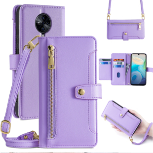 适用vivos6手机壳斜挎s5翻盖viv0z6全包保护套s1pro真皮Z5钱包式 u3X男女S1双面防摔软插卡 z5i背带挂绳u3新款