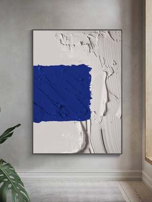 克莱因蓝艺术抽象玄关装饰画走廊过道壁画现代简约客厅高级感挂画