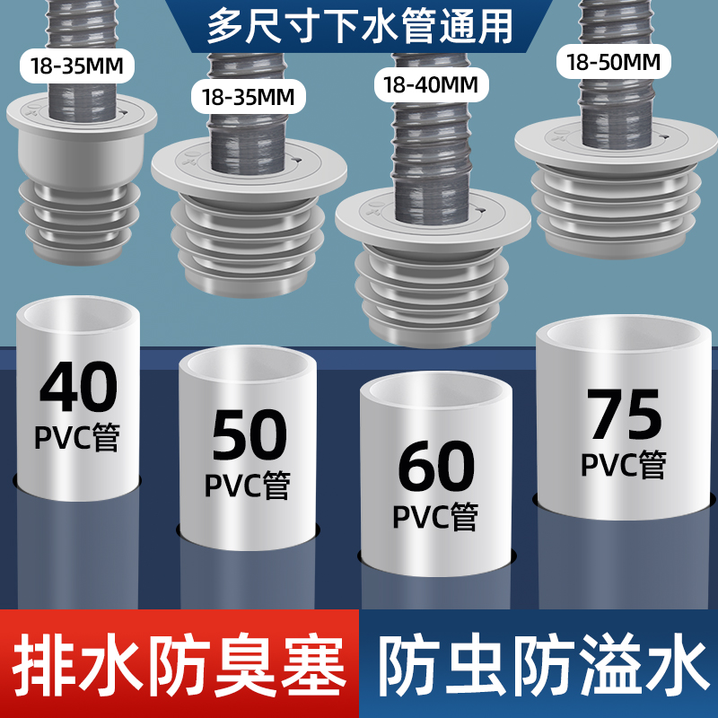 厨房下水管密封塞防返臭堵口神器