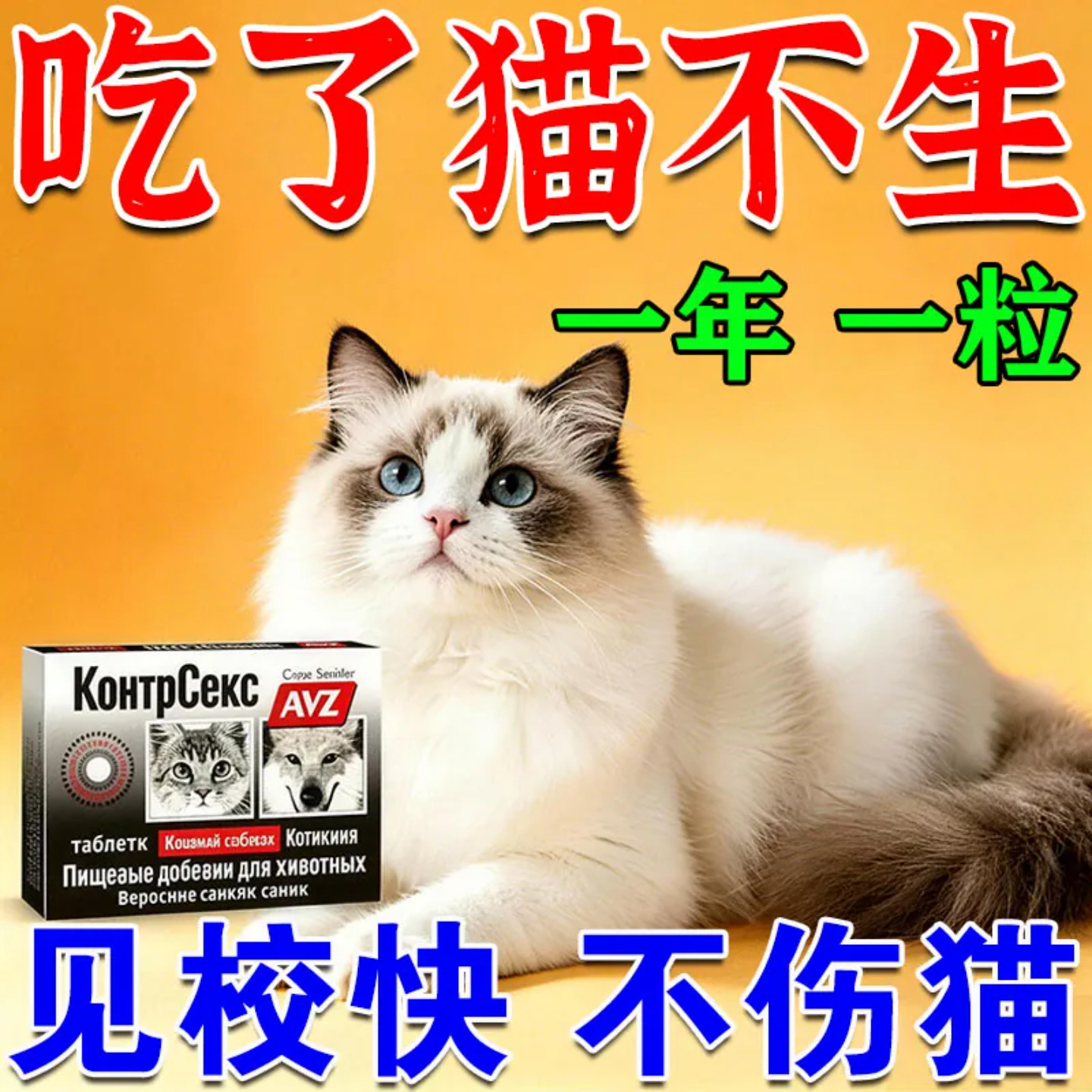 猫咪绝育母猫专用片宠物猫公猫绝育防止乱嚎叫乱尿躁动