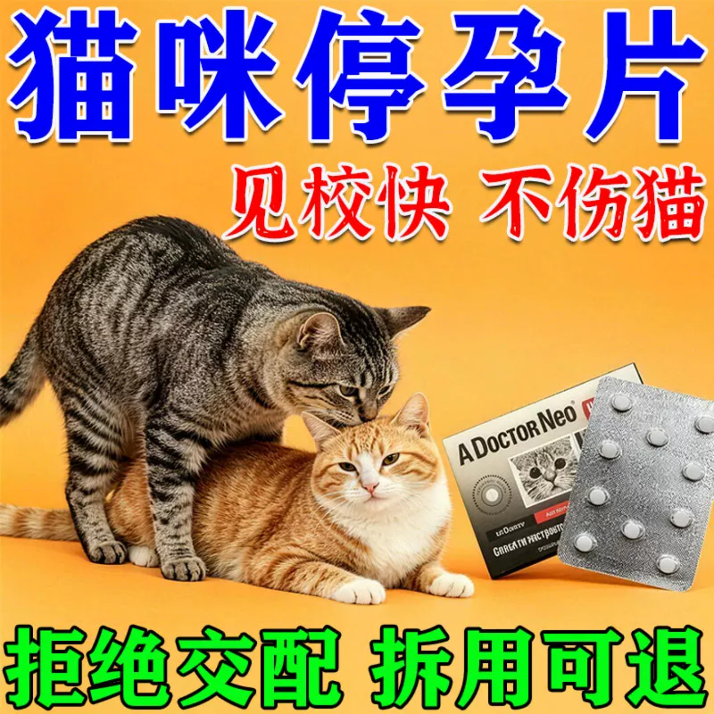 猫咪绝育公母通用绝育不生崽防母猫怀孕不发身不乱尿避孕