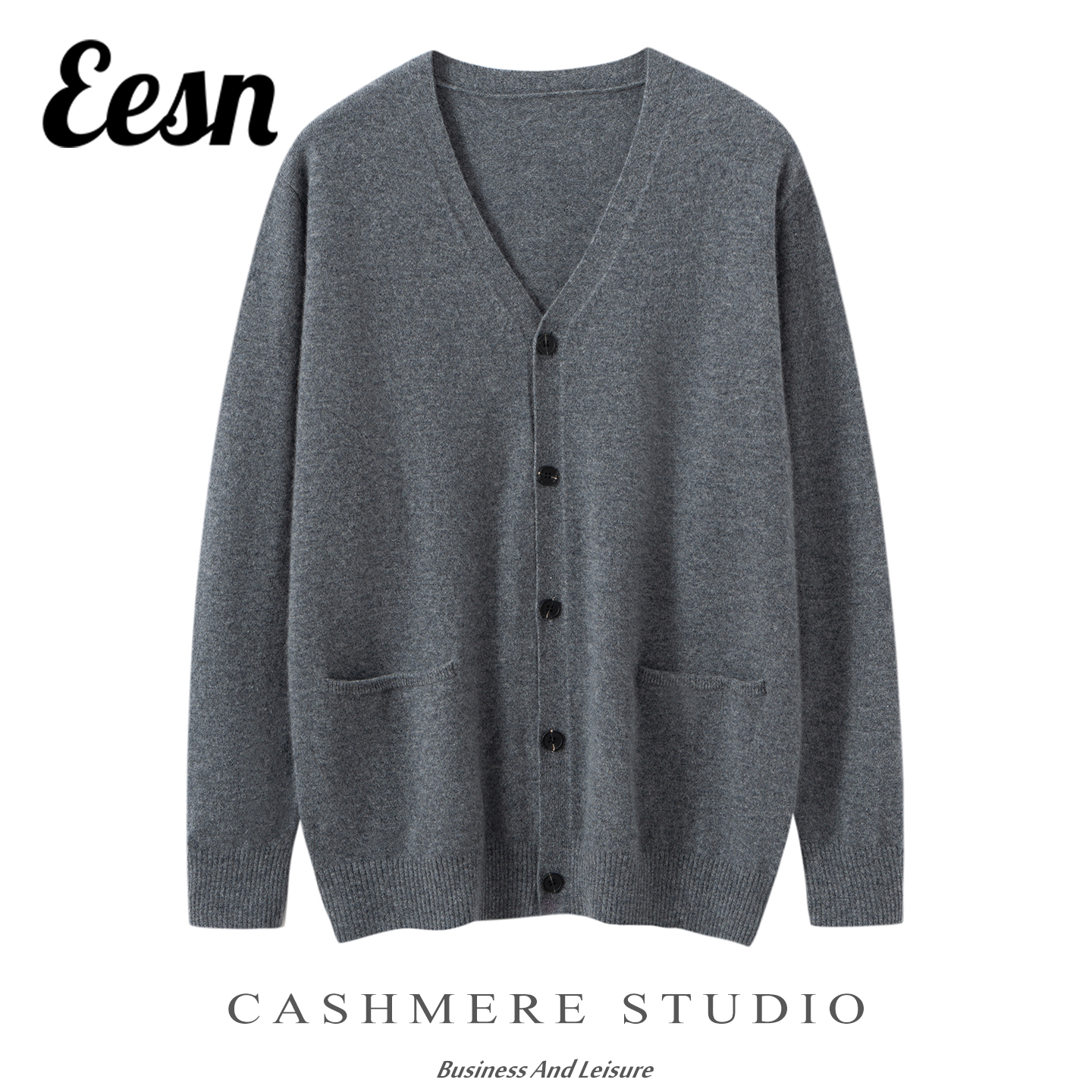 秋冬新款V领100%山羊绒开衫外套