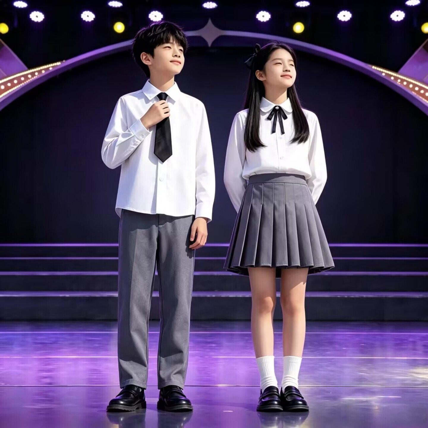 小学生朗诵合唱舞台演出礼服套装
