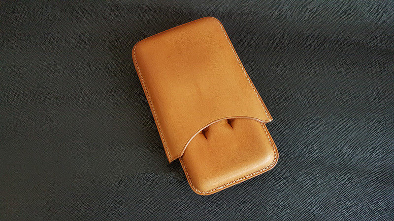 手工意大利牛皮雪茄盒包套袋定制多支便携新款原色植鞣做旧包邮