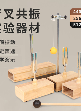 声学实验套装音叉256HZ/440HZ/512HZ物理实验共振音叉套装振动振幅不同音乐器材初中物理教学教具