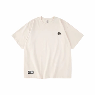 Crayon Shinchan蜡笔小新 小新仿刺绣休闲宽松圆领短袖T恤 男女款