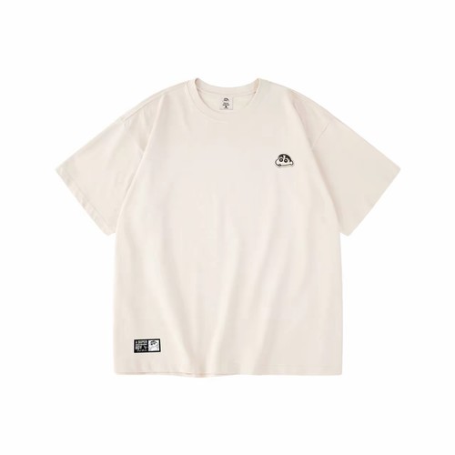 Crayon Shinchan蜡笔小新 小新仿刺绣休闲宽松圆领短袖T恤 男女款