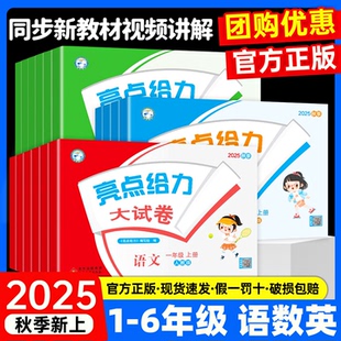 期末测试卷同步训练 数学英语江苏译林版 2025秋新版 亮点给力大试卷一年级二三年级上册四4五5六6年级上下册语文部编苏教版
