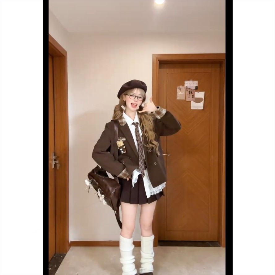 休闲衬衫半身工作室原创西服外套女2025秋季新款时尚套装韩版宽松