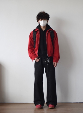 【小个子特制衣长】HFB 美式复古cleanfit短款上衣哈灵顿夹克0259