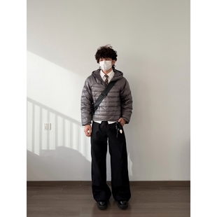 美式 HFB cleanfit简约纯色连帽棉服棉衣BM351 小个子特制衣长