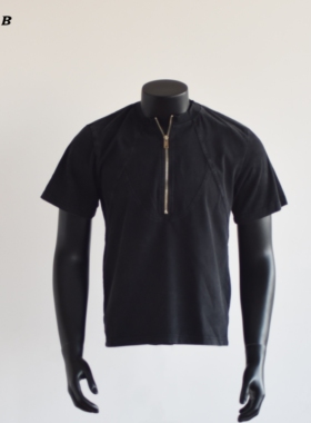 【小个子特制款】HFB 夏季美式boxy短款圆领拉链短袖休闲T恤E5058