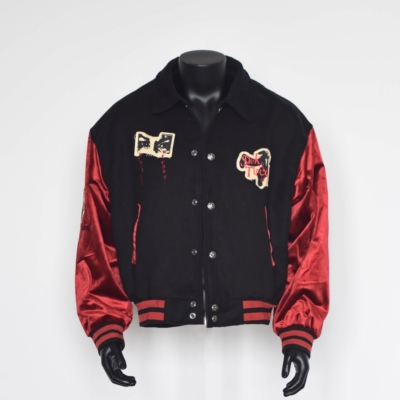 HFB美式短款皮衣外套夹克棒球服