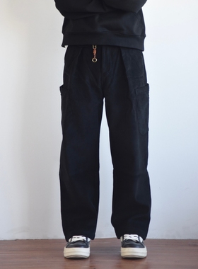 HFB【小个子裤长】美式cleanfit加绒灯芯绒工装裤休闲裤男URCK38