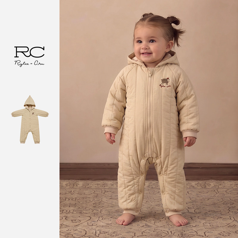 RyleeCru官方正品连帽连体衣加厚26款线上专享精灵帽棉服宝宝冬装