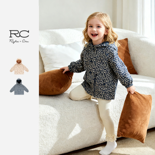 RyleeCru童装夹克外套春秋款儿童男女童风衣连帽上装印花商场同款