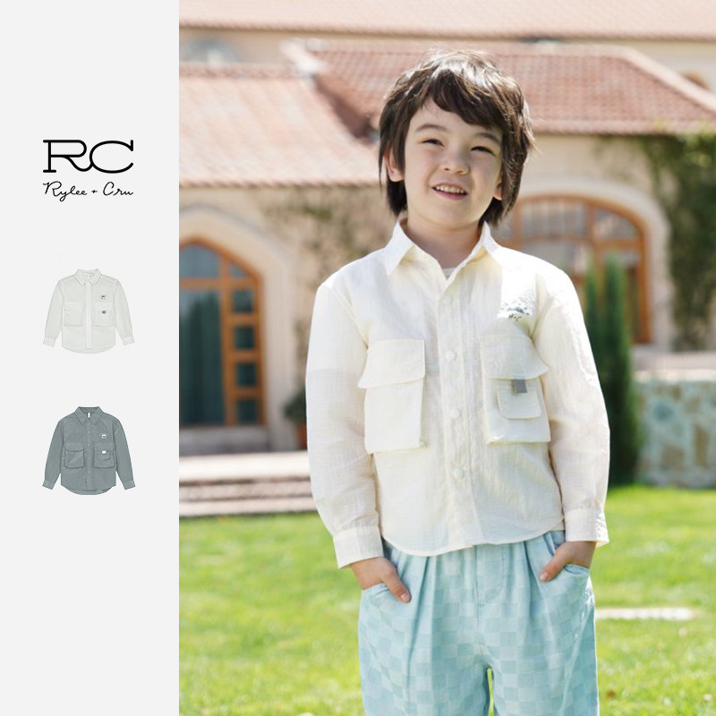 Ryleecru童装RC商场同款儿童防晒服外衣衬衫式防晒衣春夏衬衫外套