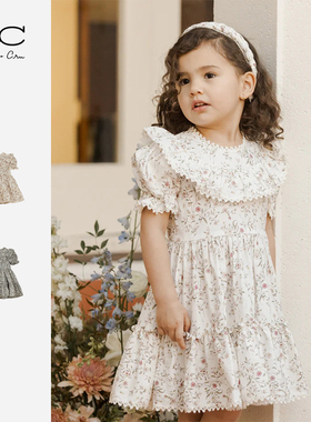 RyleeCru女孩仙女裙田园风夏碎花裙女童女孩长裙女宝RC连衣裙