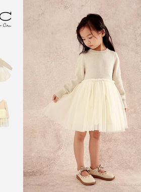 RyleeCru官方正品儿童丝绒连衣裙女童裙子秋冬连衣裙长袖圣诞裙