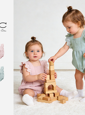 Ryleecru童装商场同款婴儿连体衣婴幼儿衣服爬服RC包屁衣包臀衣夏