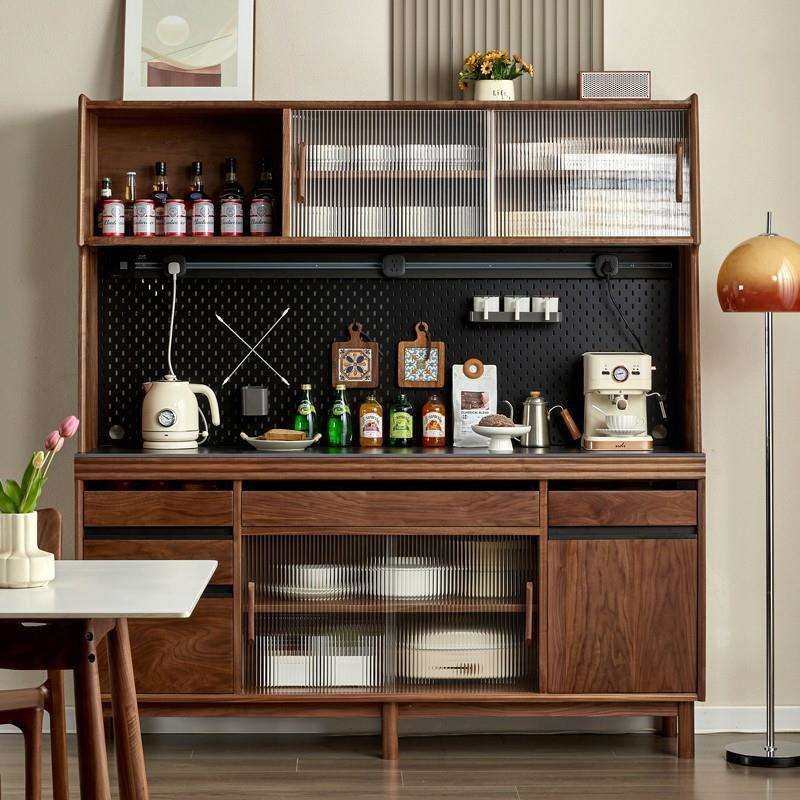 复古实木餐边柜核桃木靠墙橱柜法式一体柜多功能高柜储物柜置物柜,电子元器件市场,其它元器件,淘宝优惠券,粉丝福利购,淘宝优惠卷