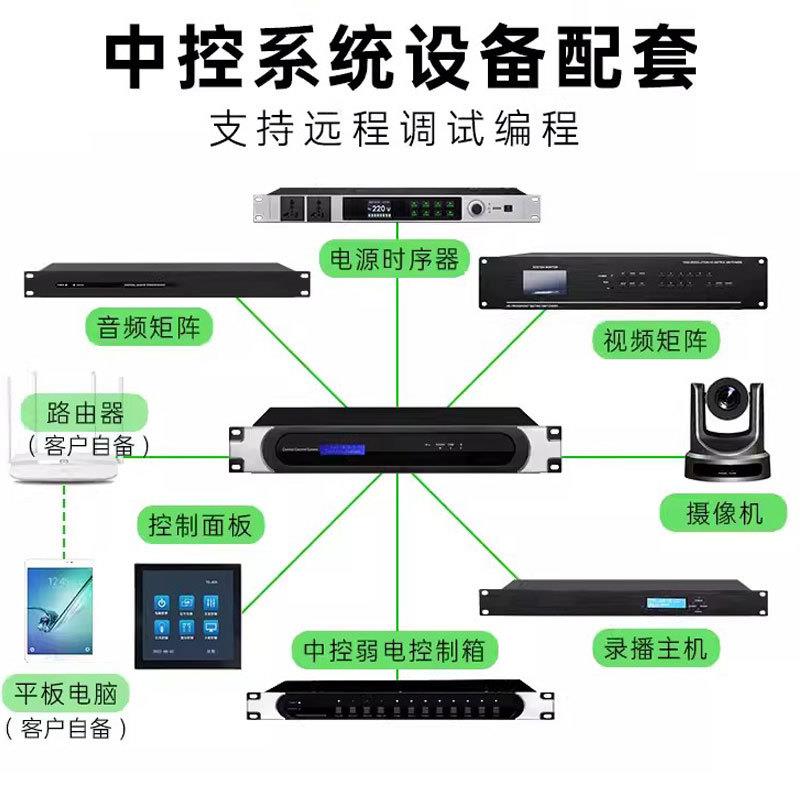 会议室中央控制主机编程中控弱电数字音视频矩阵处理无线控制方案