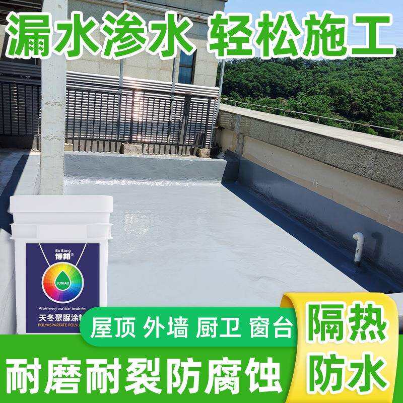 天冬聚脲免砸砖阳台外墙防水池补漏渗透剂裂缝楼顶屋面涂料防水胶