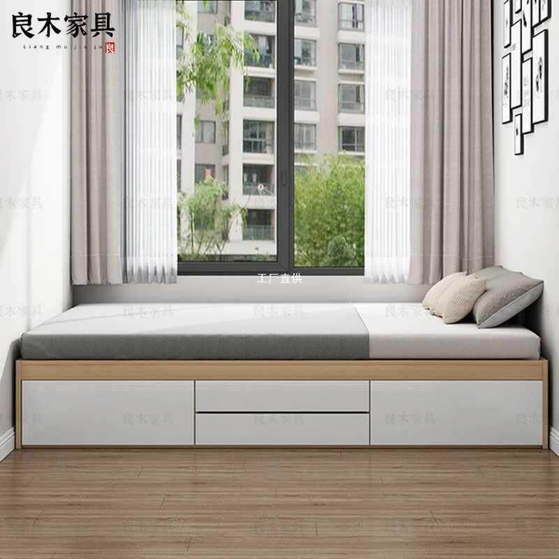 定制无床头床箱体高箱储物收纳定做榻榻米床1.2米小户型单人公