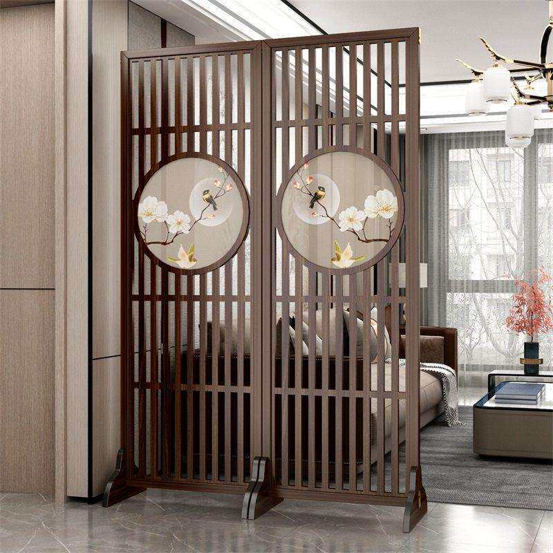 实木屏风隔断客厅简约入户玄关新中式客厅可折叠移动遮挡直销