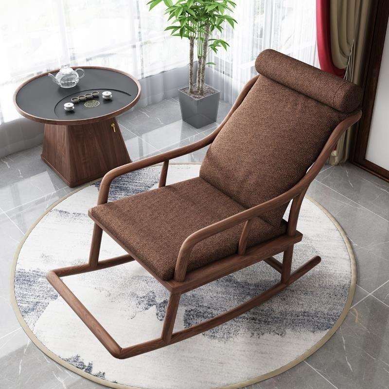 新中式实木摇摇椅懒人午休卧室客厅躺椅逍遥椅阳台休闲摇椅耐用加