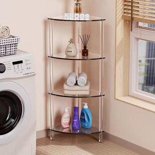 亚克力卫生间浴室落地置物架厨房转角桌面多层三角夹缝收纳储物架