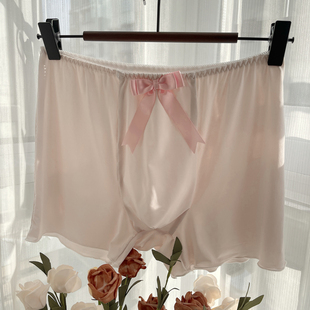 短裤 性感包臀男士 柔软弹力透气男式 甜美少女风平角裤 头有囊袋 内裤