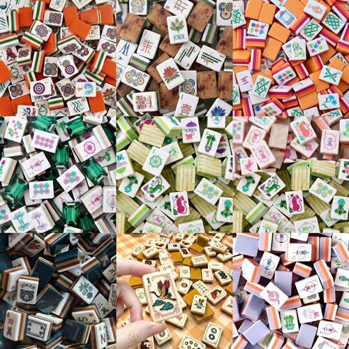 跨境现货美国麻将亚克力手绘美式手搓麻将 American Mahjong Tile