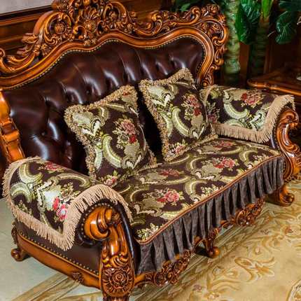 高档欧式沙发垫高档奢华防滑四季通用美式真皮沙发坐垫沙发套123