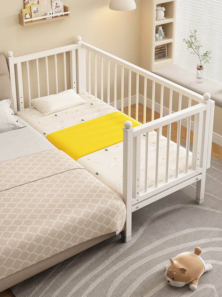 铁艺儿童床拼接床简易婴儿床加宽单人拼接床加厚宝宝床儿童钢架床